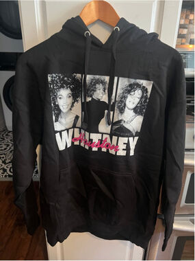 New Whitney Houston Black Graphic Hoodie Sweatshirt Pullover Jacket